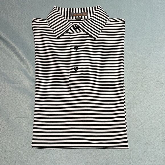 2-Peter Millar stripe & Solid Summer Comfort golf polo shirts M3 - Picture 3 of 6